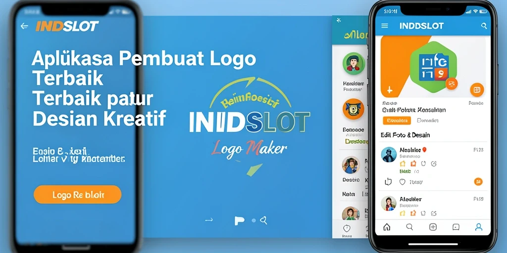 Tampilan antarmuka pengguna INDSLOT untuk desain logo yang kreatif.