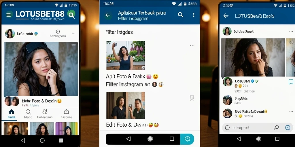 Antarmuka LOTUSBET88 dengan berbagai filter Instagram yang menarik.