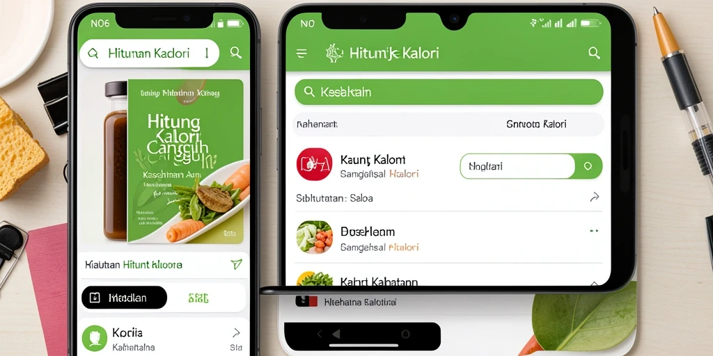 Antarmuka aplikasi N06 yang menampilkan fitur Hitung Kalori.