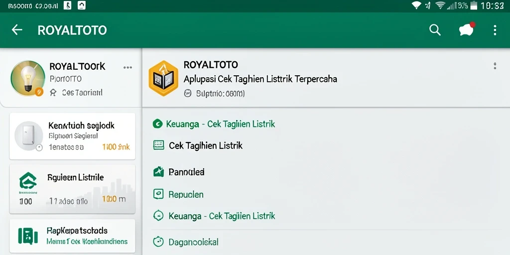 Antarmuka utama ROYALTOTO untuk pengecekan tagihan listrik yang sederhana.