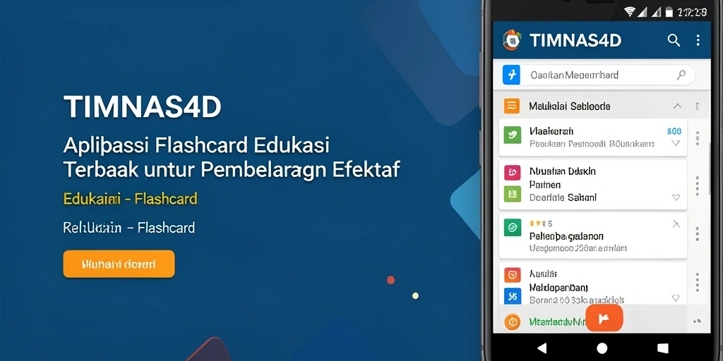 Antarmuka interaktif aplikasi TIMNAS4D untuk belajar flashcard.