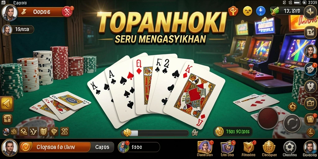 Antarmuka menarik dan interaktif dari game Capsa TOPANHOKI.