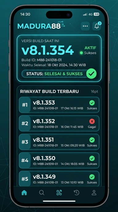 Riwayat Versi Terbaru aplikasi madura88 untuk Android.